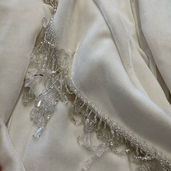 PatBo- NWT White Velvet Beaded Trim Blazer Mini Dress - Picture 8 of 8